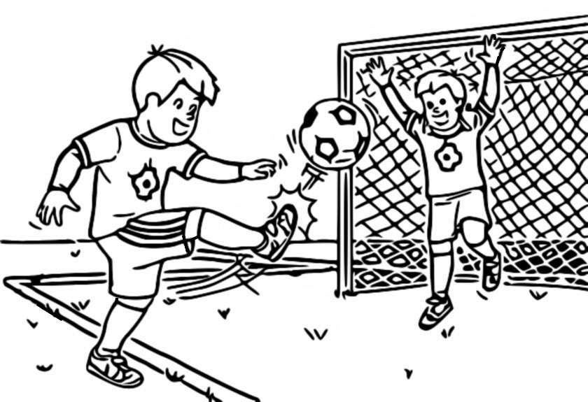 Dibujo para colorear Niños deportivos : Fútbol 6