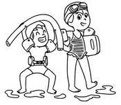 Coloring page Swimming