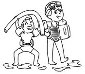 Desenho para colorir Natação