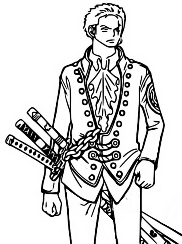 Coloriage Zoro - One Piece Red
