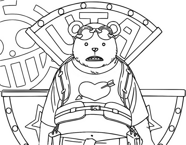 Coloring page Bepo - One Piece Red