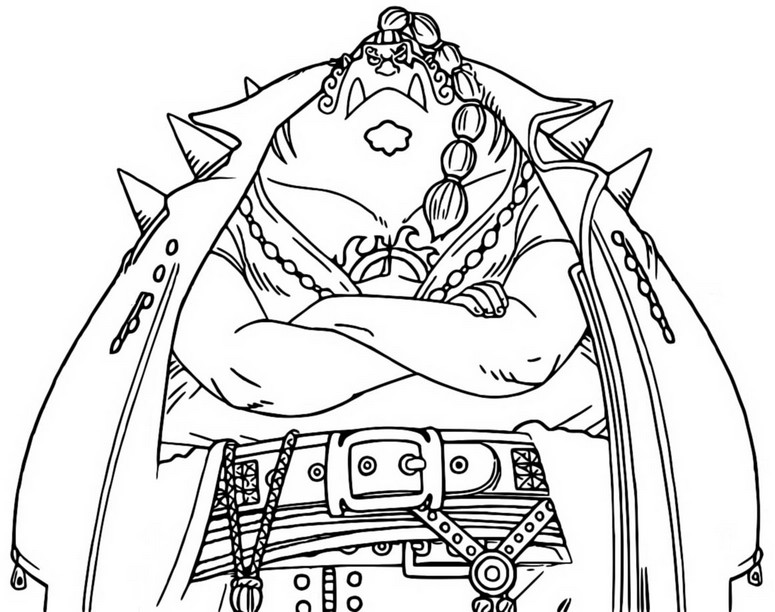 Coloring Page One Piece Red Jinbe 6