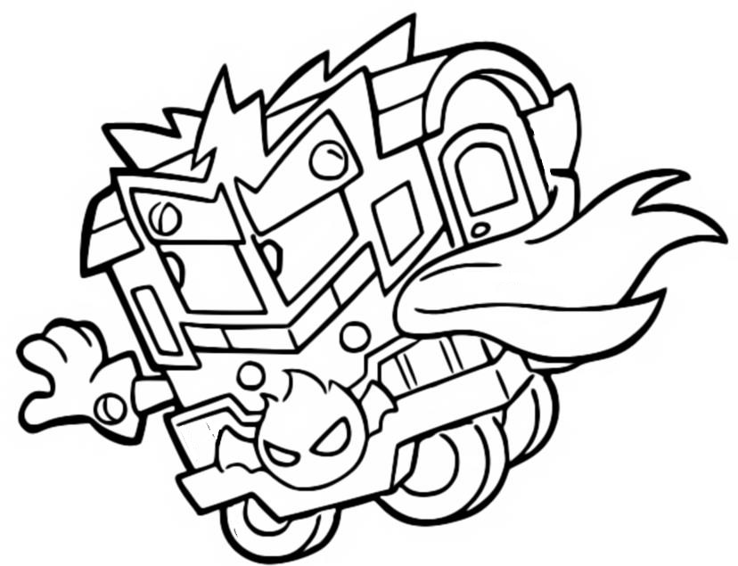Dibujo para colorear Wagony - Superthings - Rescue Force