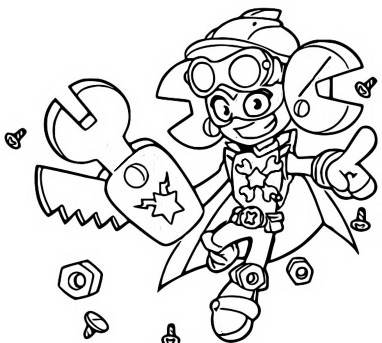 Coloriage Toolie Kit  - Superthings - Rescue Force