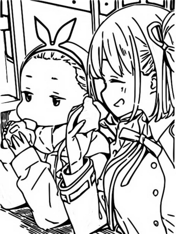 Coloriage Chisato Nishikigi & Kurumi