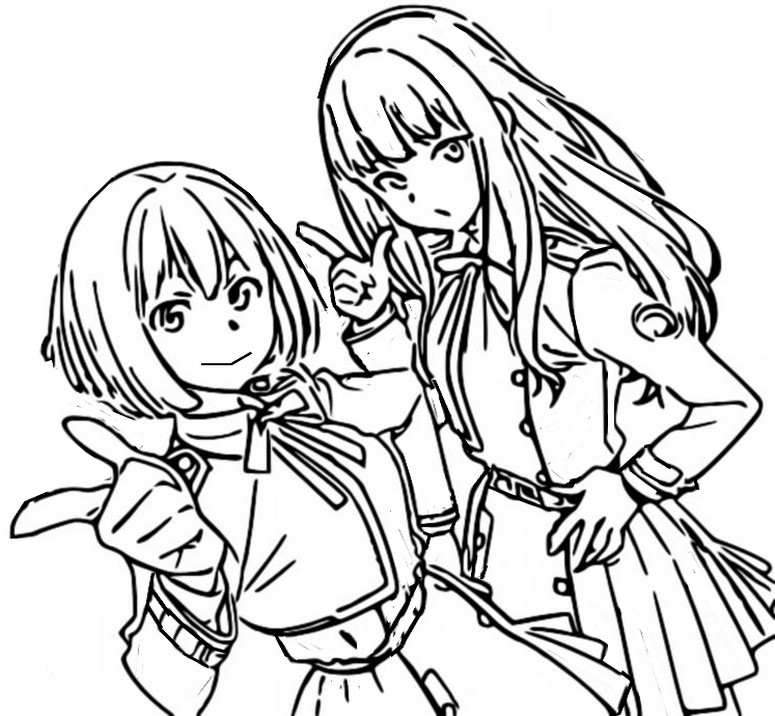 Desenho para colorir Chisato Nishikigi & Takina Inoue