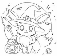 Desenho para imprimir - Eevee - Pokémon Halloween