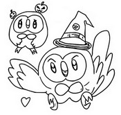 Imagini de colorat Rowlet