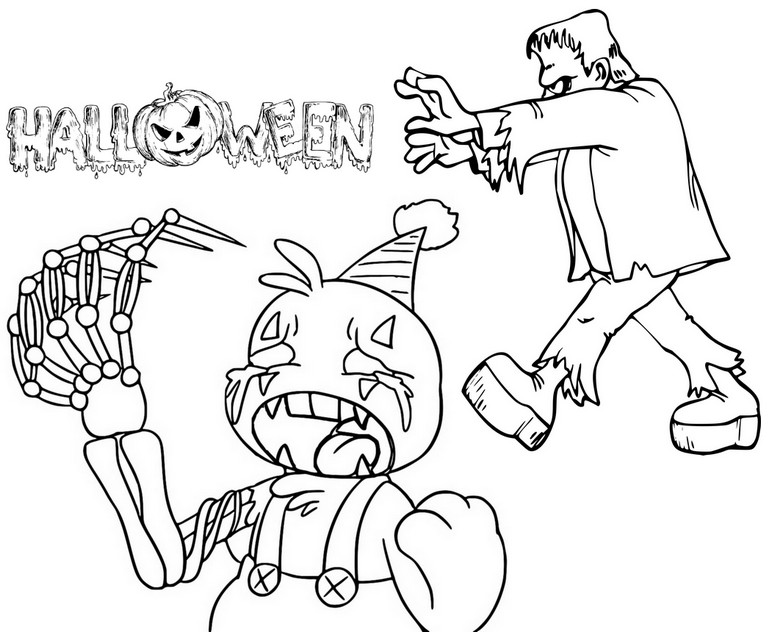 Desenho para colorir Bunzo Bunny - Poppy Playtime Halloween