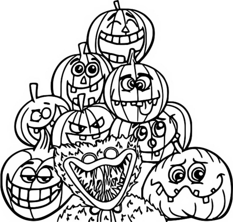Desenho para colorir Abóbora - Poppy Playtime Halloween
