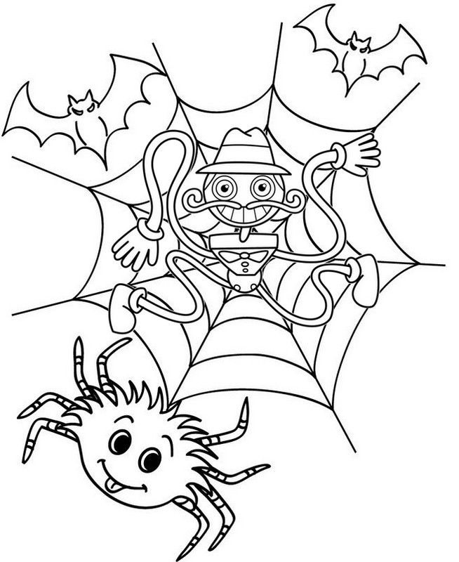 Desenho para colorir Poppy Playtime : Baby Long Legs & Daddy Long