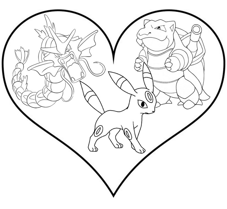 Coloring page Umbreon - Blastoise - Gyarados