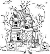 Coloring page The haunted house