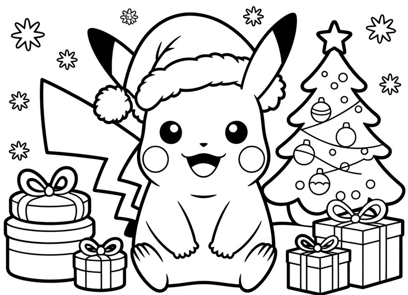 Tulostakaa V rityskuvia Pok mon Joulu Pikachu 07 Tulostakaa V rityskuvia Pok mon Joulu Pikachu 07