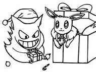 Dibujo para colorear Evee & Gengar