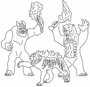 Ausmalbild zum Herunterladen - Eismonster, Eistiger und Blizzardbär - Eldrador Creatures