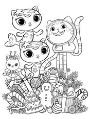 Coloriage DJ Cataire, Mercat, Ketty Fairy 