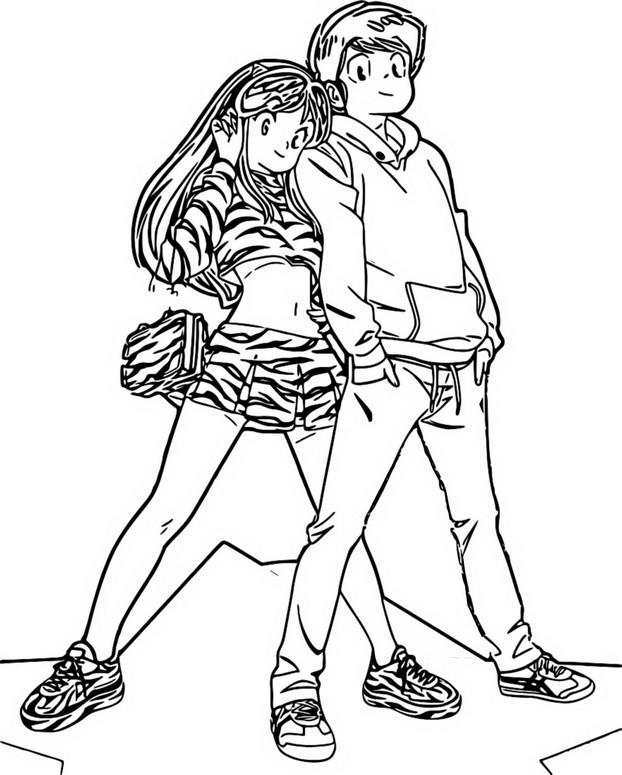 Coloriage Lum & Ataru Moroboshi