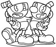 Målarbok Cuphead & Mugman
