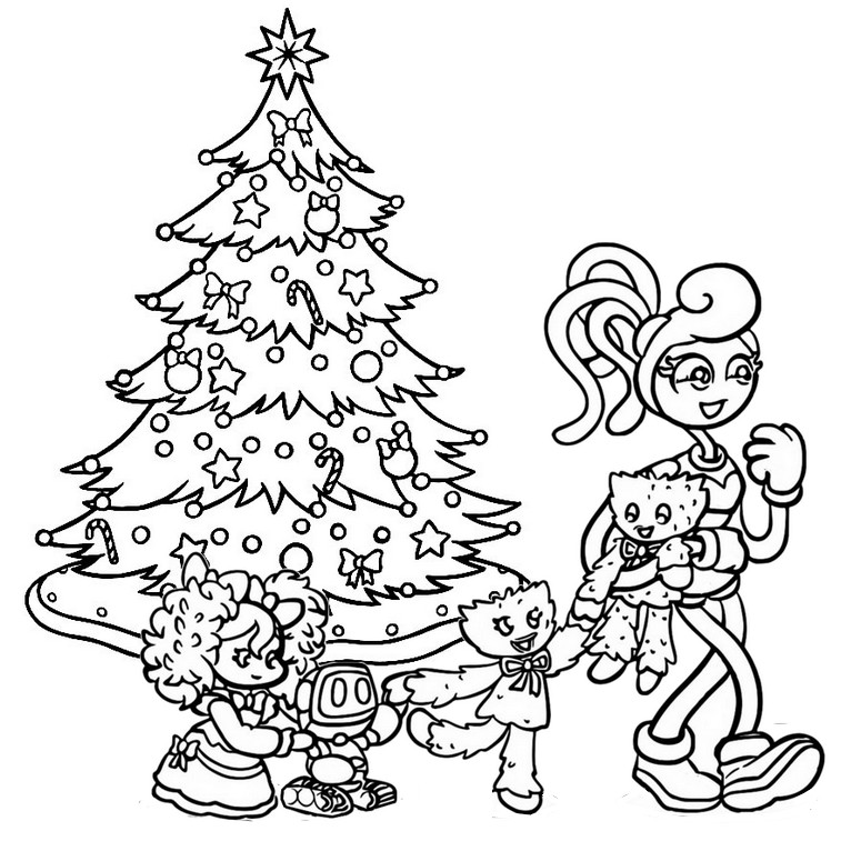 Malebøger Juletræet - Poppy Playtime - jul