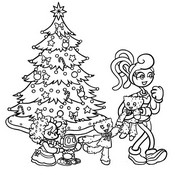 Dibujo para colorear El árbol de Navidad