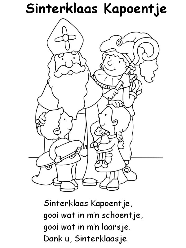 Disegno da colorare In olandese: Sinterklaas Kapoentje - San Nicola - Canzoni