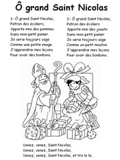 Coloriages Chansons Saint Nicolas