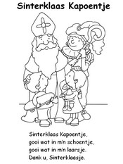 Kleurplaat In het Nederlands: Sinterklaas Kapoentje