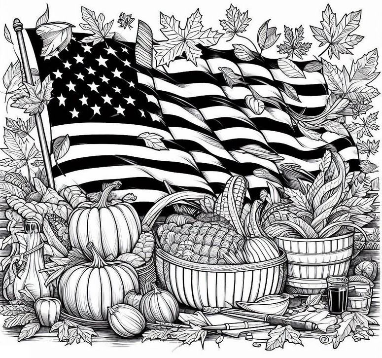 Coloriage Drapeau des Etats-Unis d'Amérique