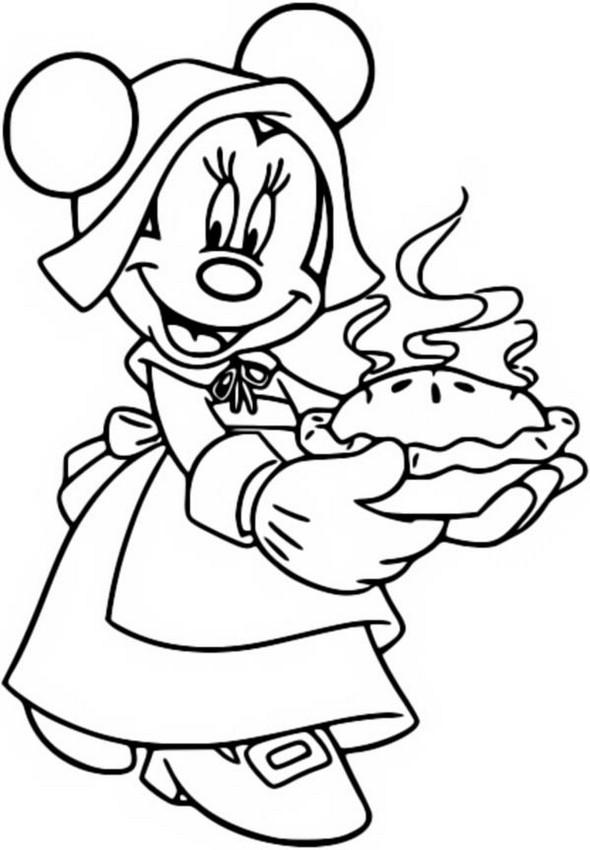 Dibujo para colorear Minnie - Thanksgiving
