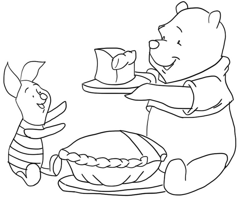 Dibujo para colorear Winnie - Thanksgiving