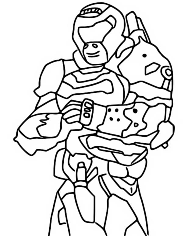 Dibujo para colorear Doom Slayer