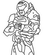 Coloring page Doom Slayer