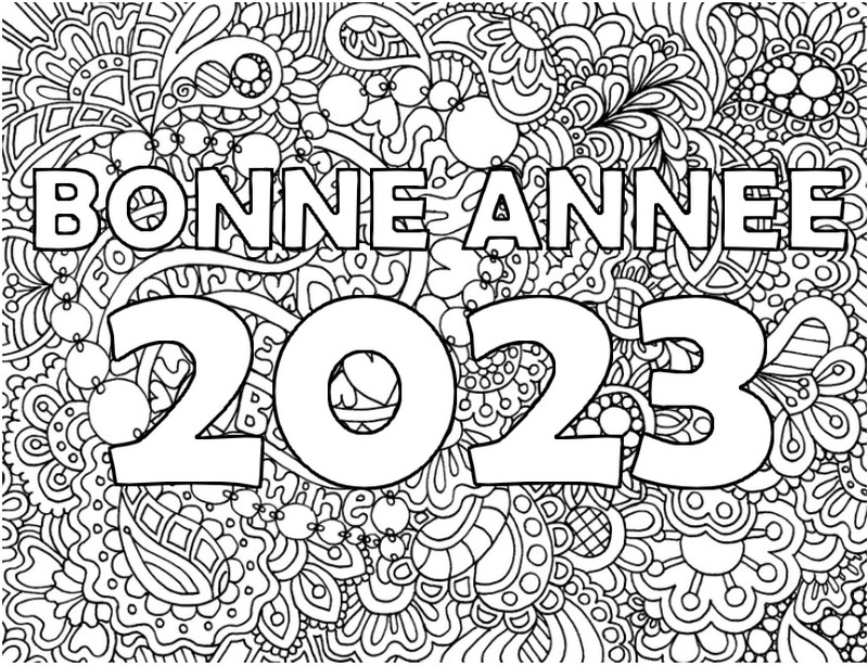 Malvorlagen Bonne Année 2023!