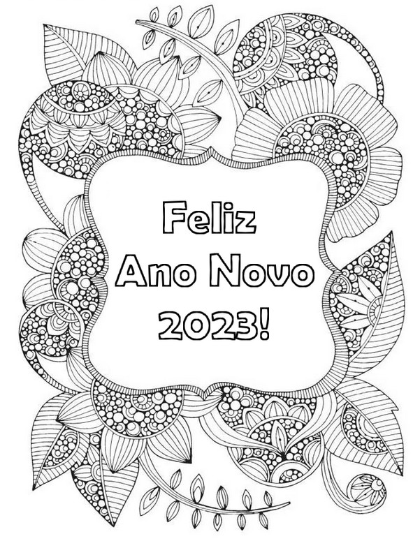 Dibujo para colorear Feliz ano novo 2023!