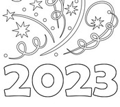 Dibujo para colorear Feliz ano nuevo 2023