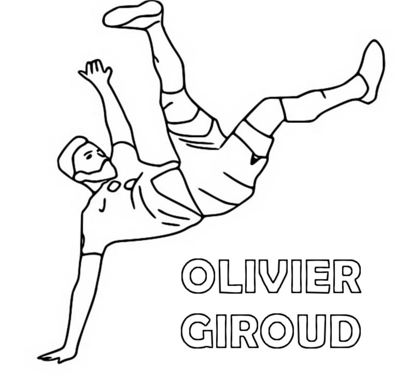 Desenho para colorir Olivier Giroud - 2022 time de futebol francês