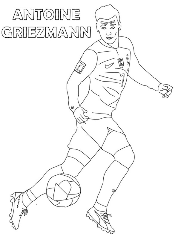 Desenho para colorir Antoine Griezmann - 2022 time de futebol francês