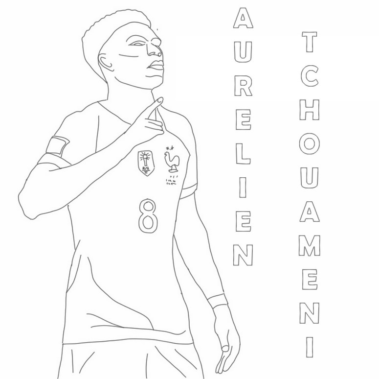 Desenho para colorir Aurélien Tchouaméni - 2022 time de futebol francês