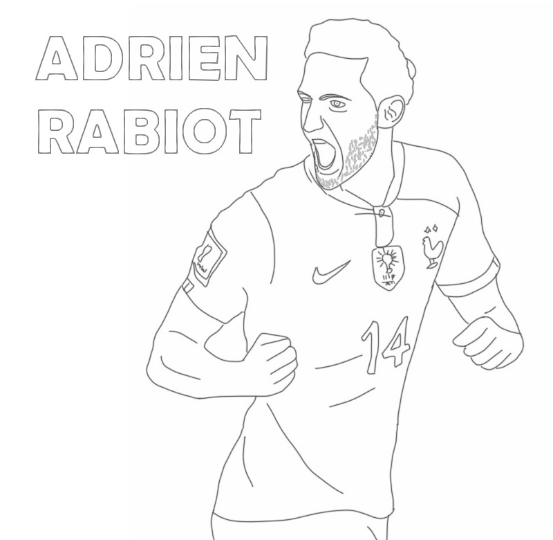 Desenho para colorir Adrien Rabiot - 2022 time de futebol francês