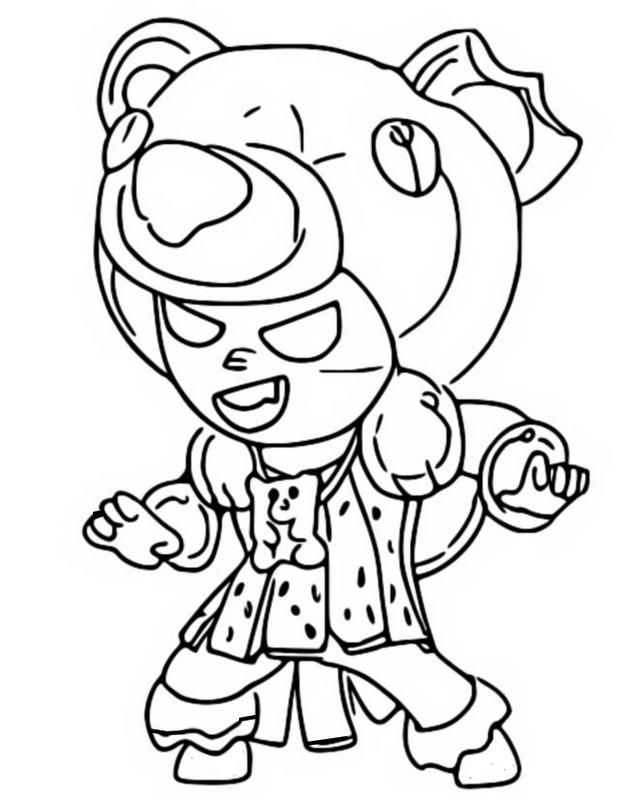 Coloring Page Brawl Stars Candyland Gummybear Nita 4