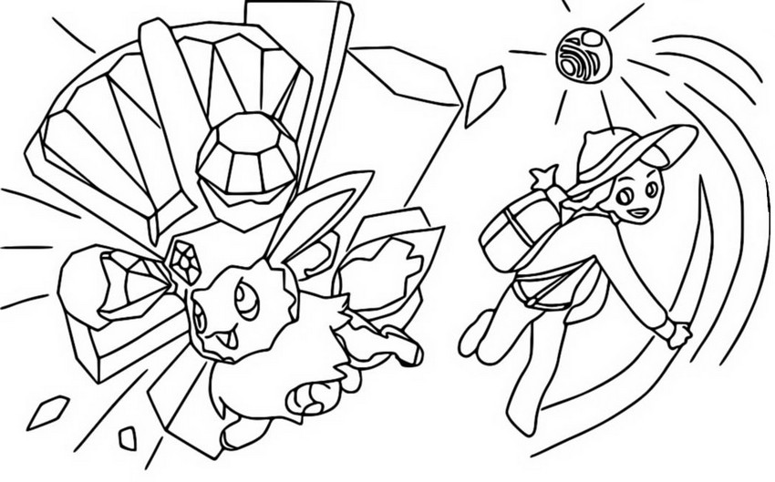 Disegno da colorare Eevee - Pokémon Tipi di Tera