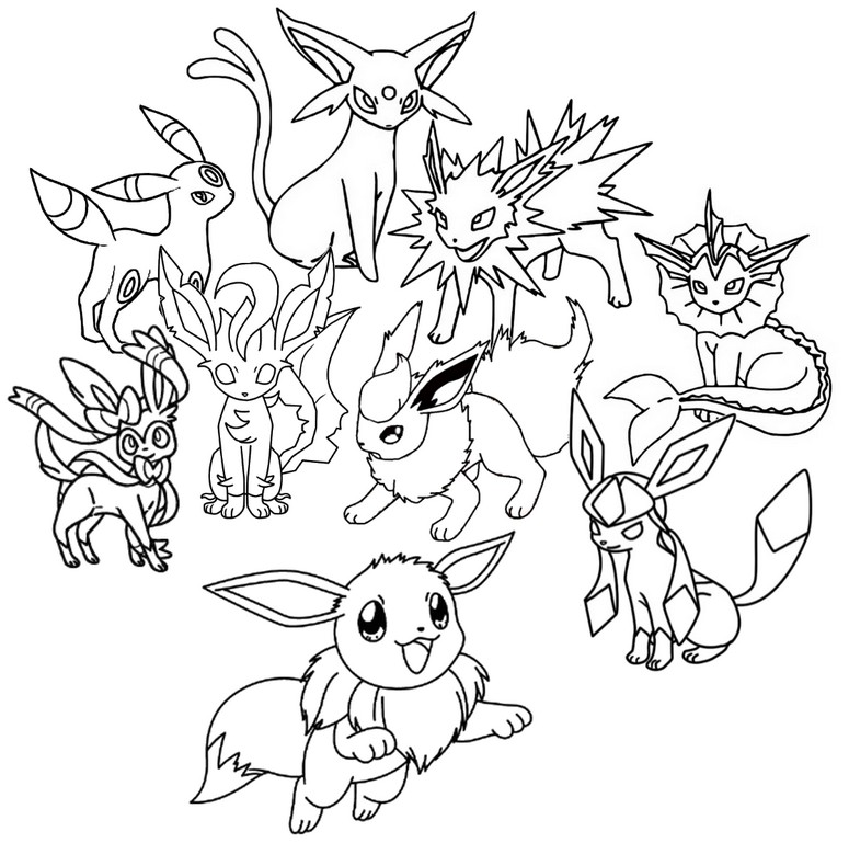 Desenho para colorir Pokémon - Eevee : Evolutions 11