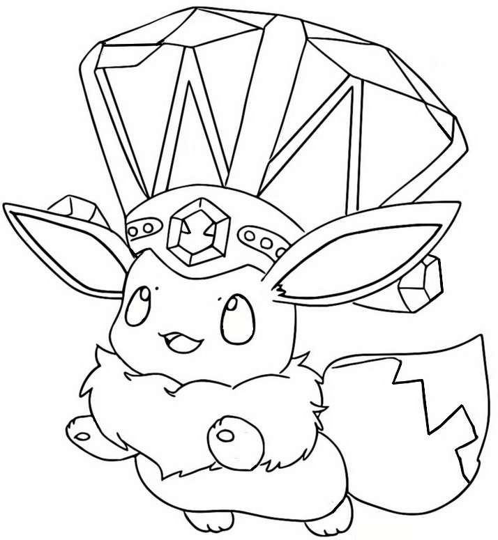 Desenho e Imagem Eevee Fácil para Colorir e Imprimir Grátis para Adultos e  Crianças 