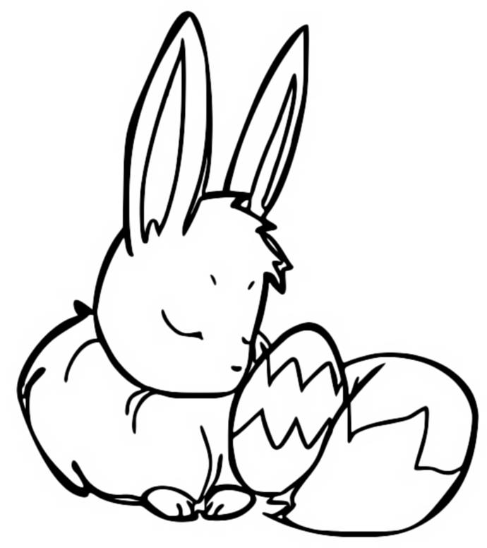 Coloring page Eevee protecting its egg