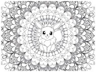 Tegning til farvelægning - Mandala - Pokémon - Eevee