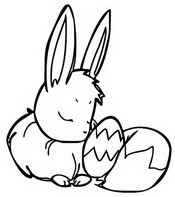 Coloring page Eevee protecting its egg