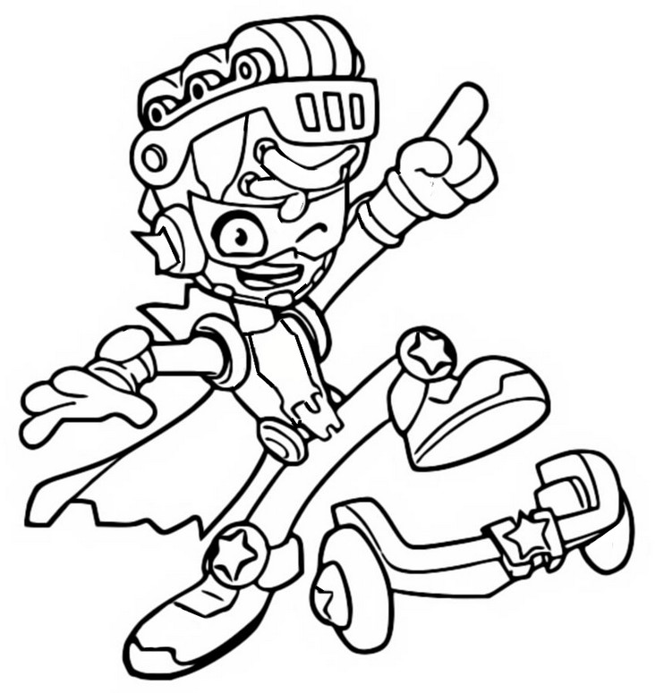 Coloriage Rollerbolt - Superthings - Neon Power