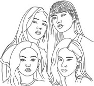 Desenho para colorir Grupo de meninas sul -coreanas