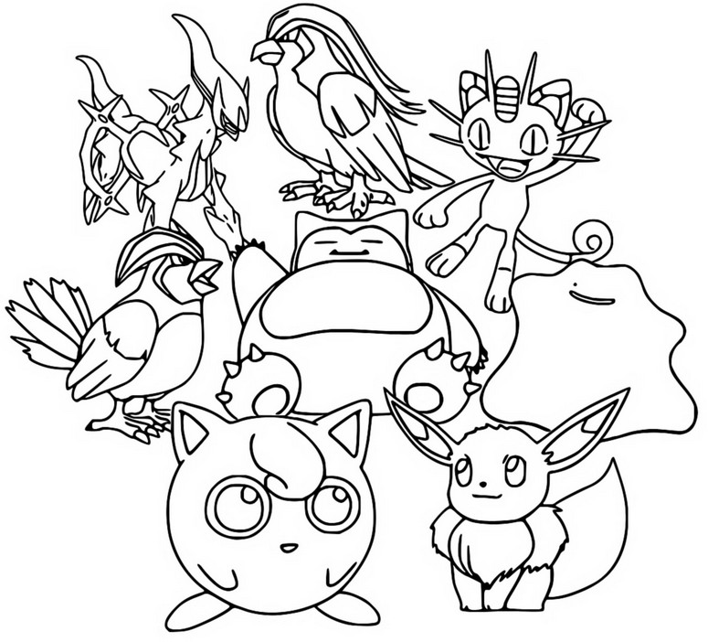 Desenho para colorir Pokémon - São Valentim : Pikachu 3